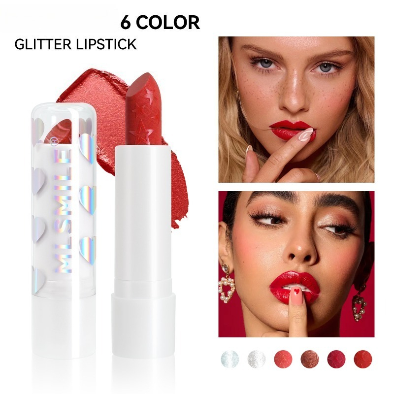 Beauty Makeup Stores - أحمر شفاه لامع مرصع بالنجوم يدوم