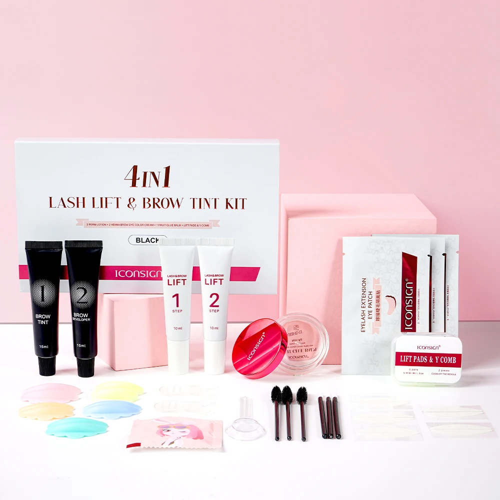 Beauty Makeup Kit Box - مجموعة رفع الرموش والصبغة الاحترافية ،