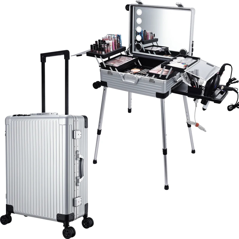 Beauty Makeup Trolley - حقيبة مكياج متحركة 24 بوصة مع