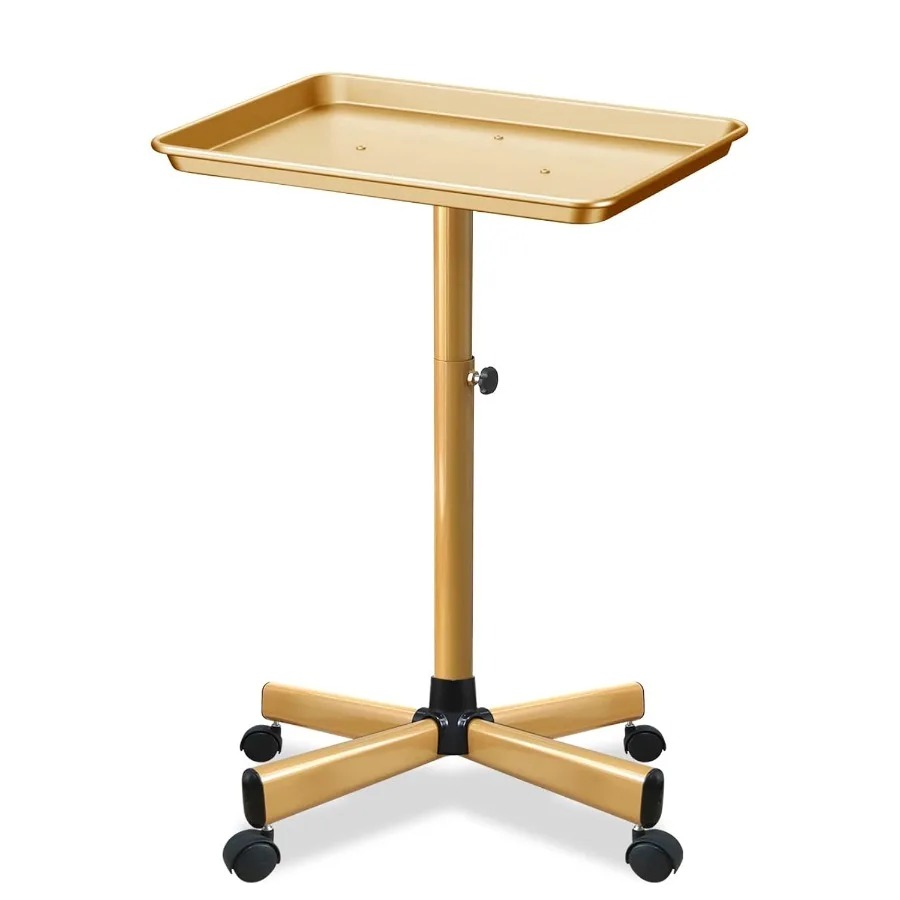 Beauty Makeup Trolley - عربة دوارة من الألومنيوم مع عجلات.