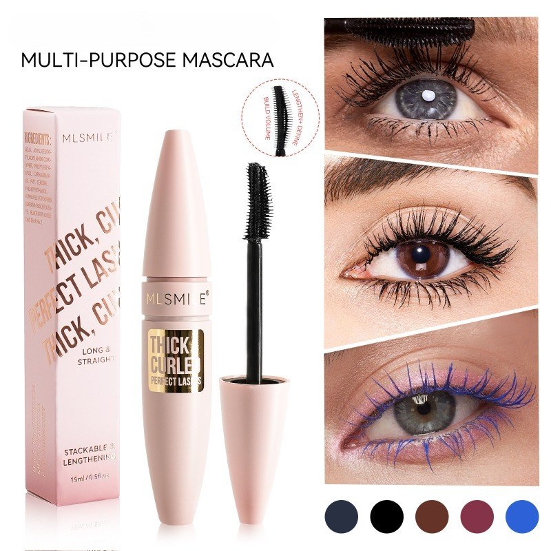 Beauty Makeup Stores - ماسكارا ملونة باللونين الأسود والألوان، تركيبة