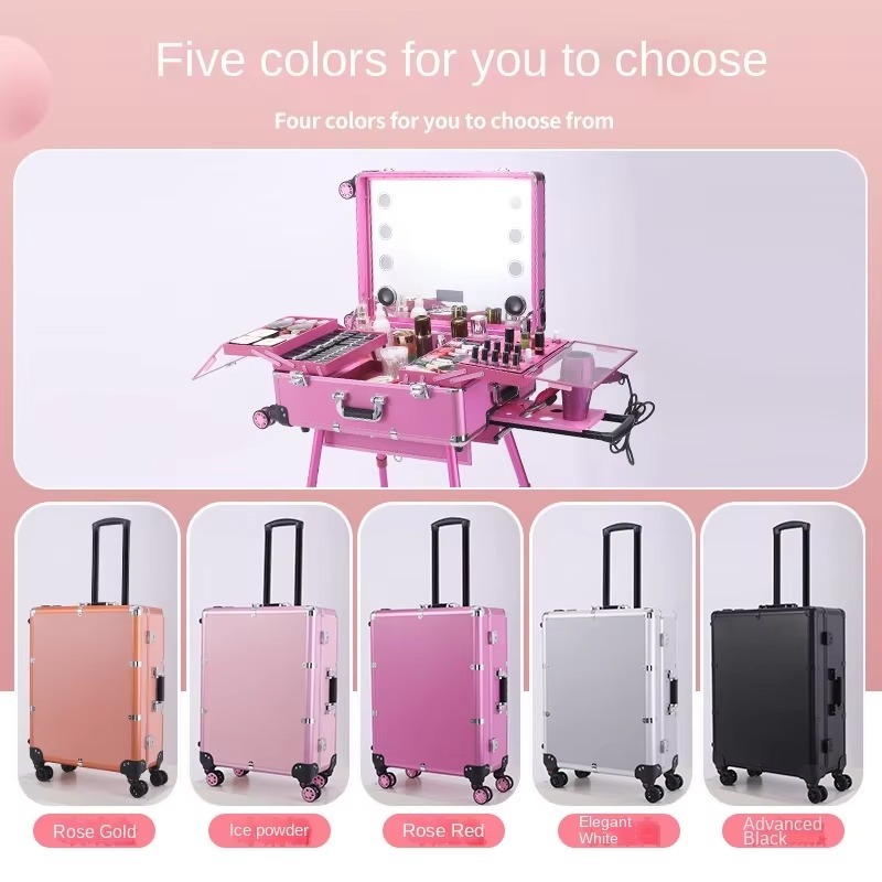 حقيبة ترولي من سبائك الألومنيو - مراجعة Beauty Makeup Trolley وسعره