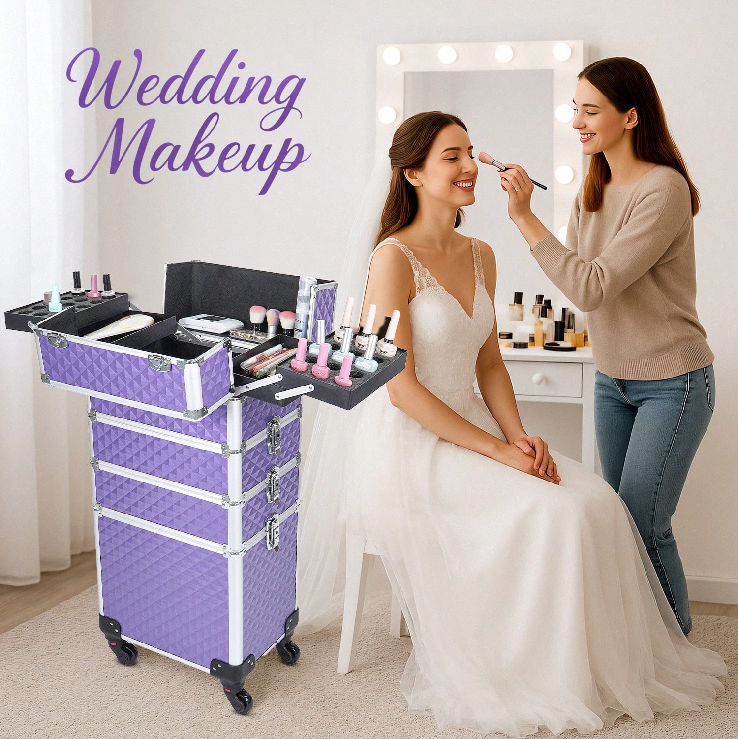 حقيبة مكياج متحركة 4 في 1 مع ع - مراجعة Beauty Makeup Trolley وسعره