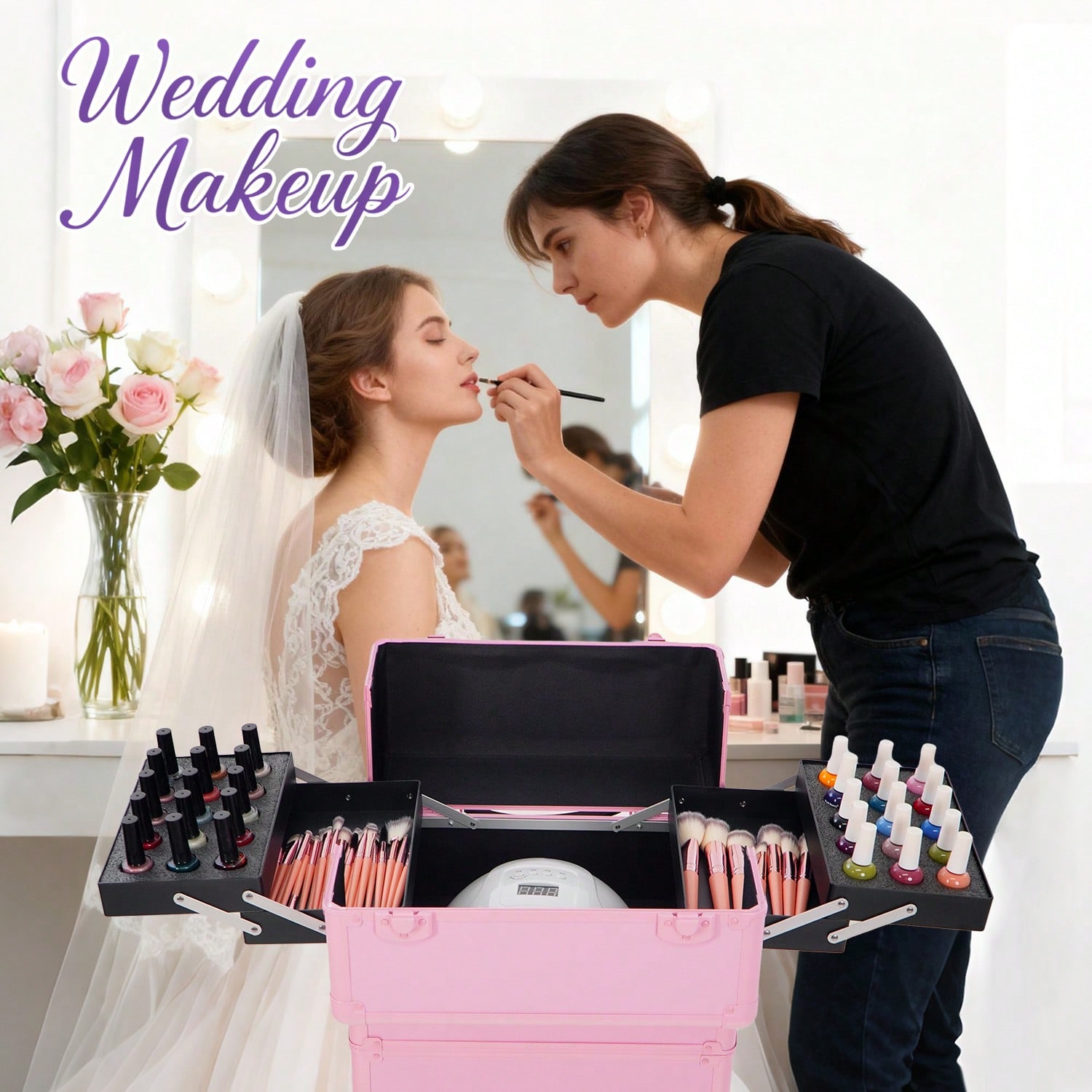 حقيبة مكياج متحركة 4 في 1 على  - مراجعة Beauty Makeup Trolley وسعره