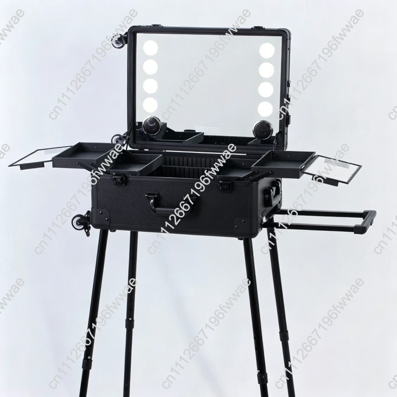 صندوق مكياج مع إضاءة وعربة، صن - مراجعة Beauty Makeup Trolley وسعره