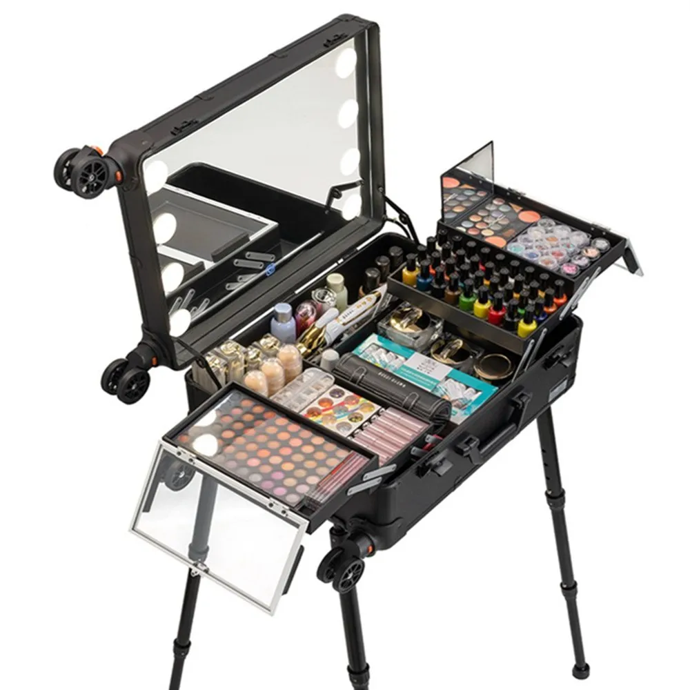 حقيبة مكياج احترافية متنقلة بإ - مراجعة Beauty Makeup Trolley وسعره