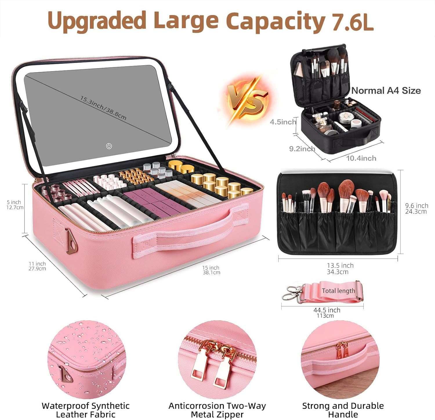 حقيبة مكياج كبيرة السعة 15''×1 - مراجعة Beauty Bag Makeup وسعره